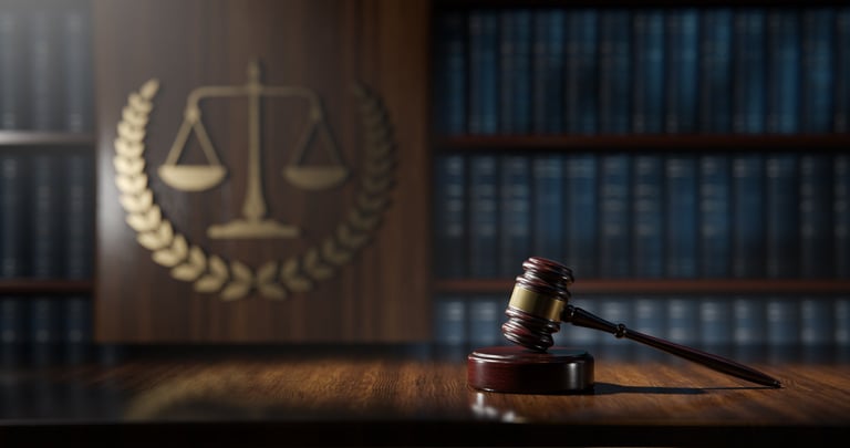 Criminal defense and justice concept with gavel and scales